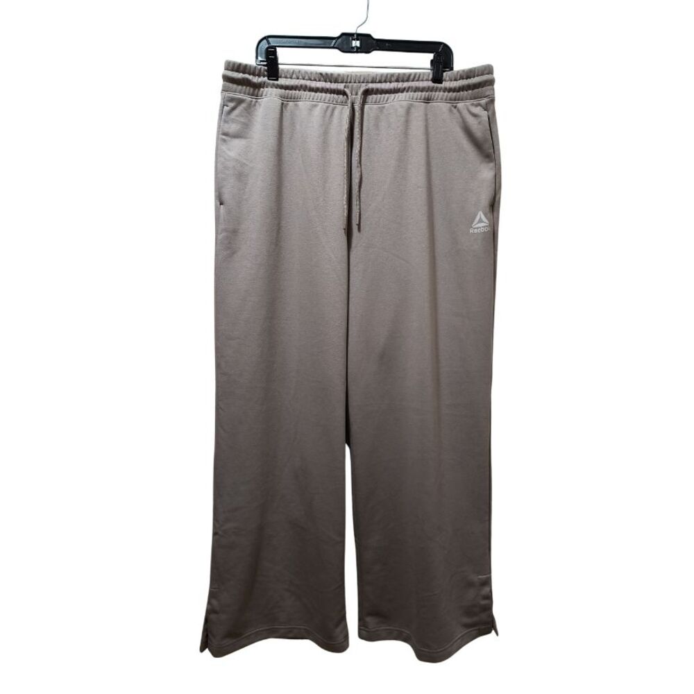 Reebok Wide Leg Sweatpants  XXL (2XL) Women Taupe Track Pants Activewear 36x29.5